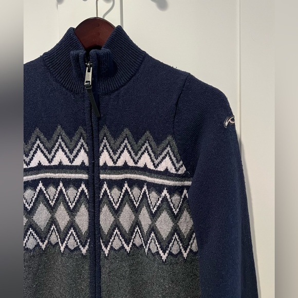 KJUS Calerina Mid-Layer Wool Blend Jacket, Blue- Men's Small - Picture 3 of 5